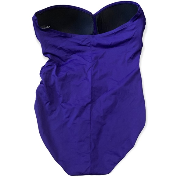 La Blanca Purple Slimming Strapless Swimsuit Size 14 - Picture 3 of 3